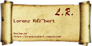 Lorenz Róbert névjegykártya